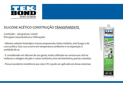 SILICONE TRANSP 256GR TEK BOND
